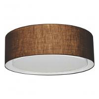 Plafon Cilíndrico Duplo Vivare Md-3037 Cúpula Em Tecido 60x25cm - Bivolt Café 127/220v - 3