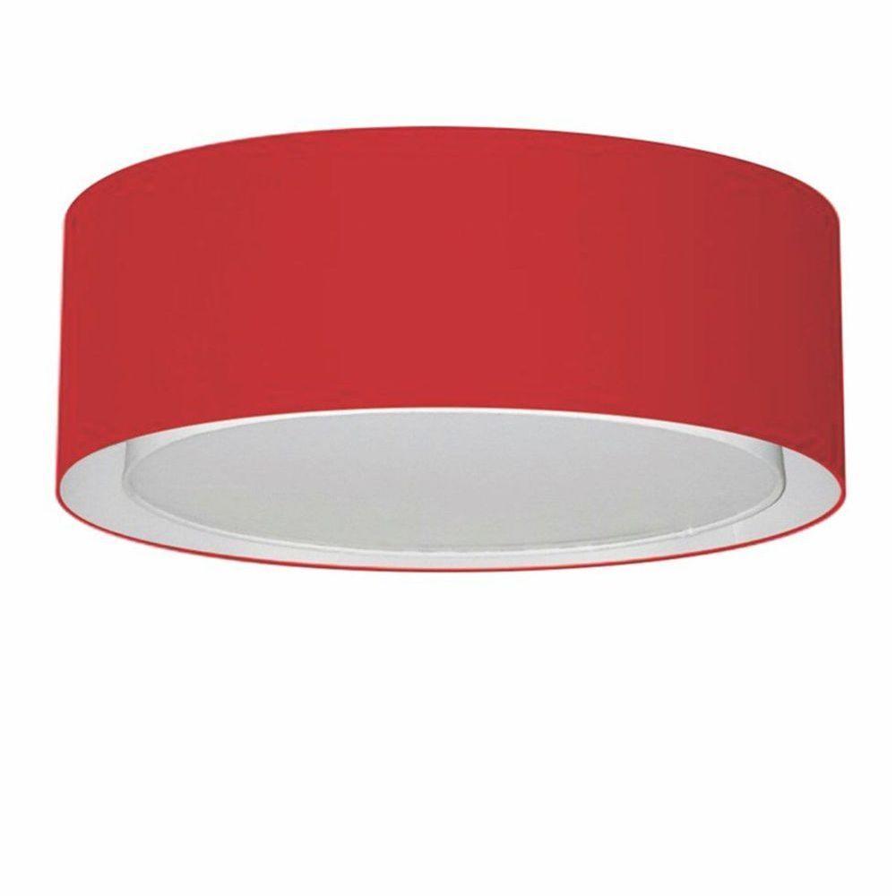Plafon Cilíndrico Duplo Vivare Md-3037 Cúpula Em Tecido 60x25cm - Bivolt Bordo 127/220v - 1
