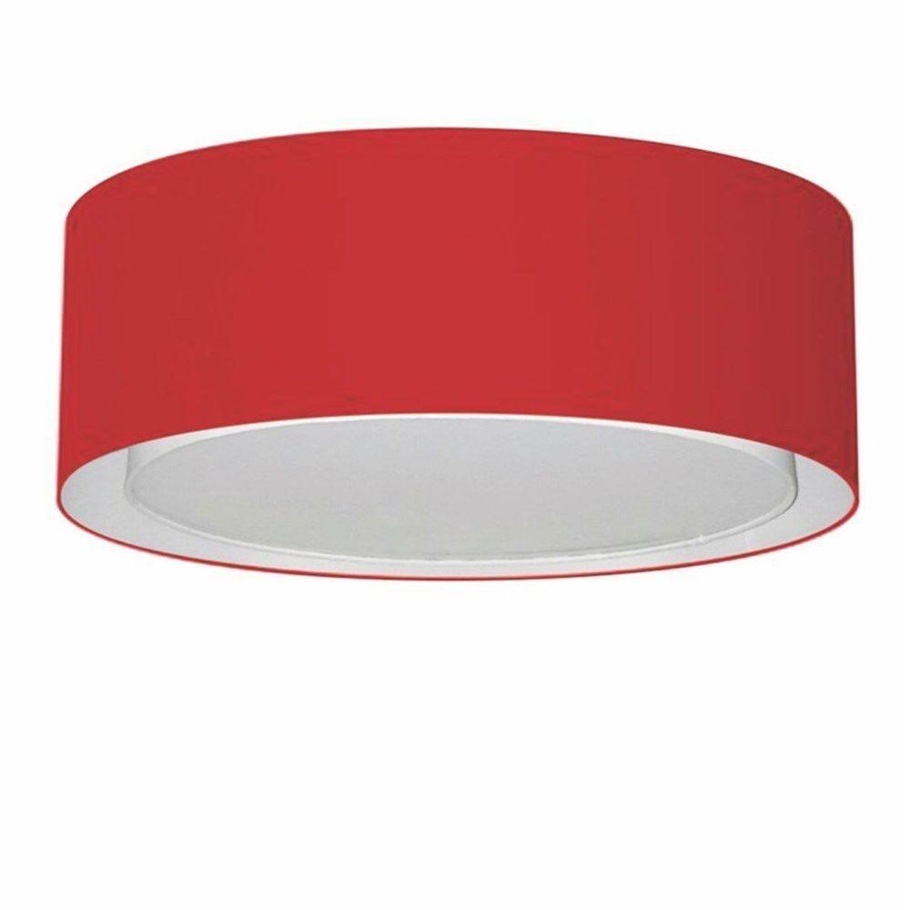 Plafon Cilíndrico Duplo Vivare Md-3037 Cúpula Em Tecido 60x25cm - Bivolt Bordo 127/220v - 3
