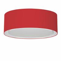 Plafon Cilíndrico Duplo Vivare Md-3037 Cúpula Em Tecido 60x25cm - Bivolt Bordo 127/220v - 1