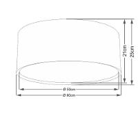 Plafon Cilíndrico Duplo Vivare Md-3037 Cúpula Em Tecido 60x25cm - Bivolt Bordo 127/220v - 2