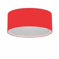 Plafon Cilíndrico Duplo Vivare Md-3036 Cúpula Em Tecido 50x25cm - Bivolt Vermelho 127/220v - 1