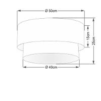 Plafon Duplo Cilíndrico Vivare Md-3017 Cúpula Tecido 50x40cm - Bivolt Lilás-branco 127/220v - 2