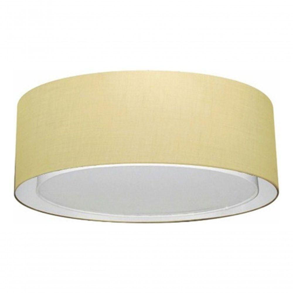 Plafon Cilíndrico Duplo Vivare Md-3038 Cúpula Em Tecido 80x30cm - Bivolt Algodão-crú 127/220v - 3