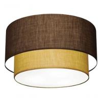 Plafon Duplo Cilíndrico Vivare Md-3045 Cúpula Em Tecido 40x35cm - Bivolt Café-palha 127/220v - 3