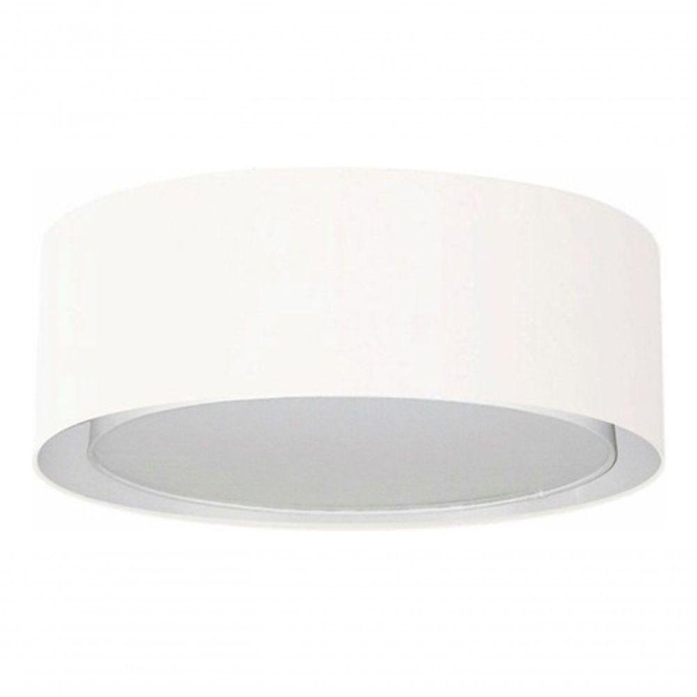 Plafon Cilíndrico Duplo Vivare Md-3037 Cúpula Em Tecido 60x25cm - Bivolt Branco 127/220v - 2
