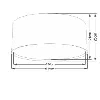 Plafon Cilíndrico Duplo Vivare Md-3037 Cúpula Em Tecido 60x25cm - Bivolt Branco 127/220v - 3