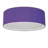 Plafon Cilíndrico Duplo Vivare Md-3037 Cúpula Em Tecido 60x25cm - Bivolt Roxo 127/220v - 1