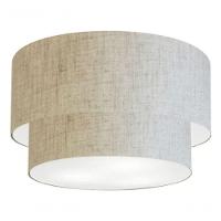 Plafon Duplo Cilíndrico Vivare Md-3045 Cúpula Em Tecido 40x35cm - Bivolt Rustico-bege 127/220v - 4