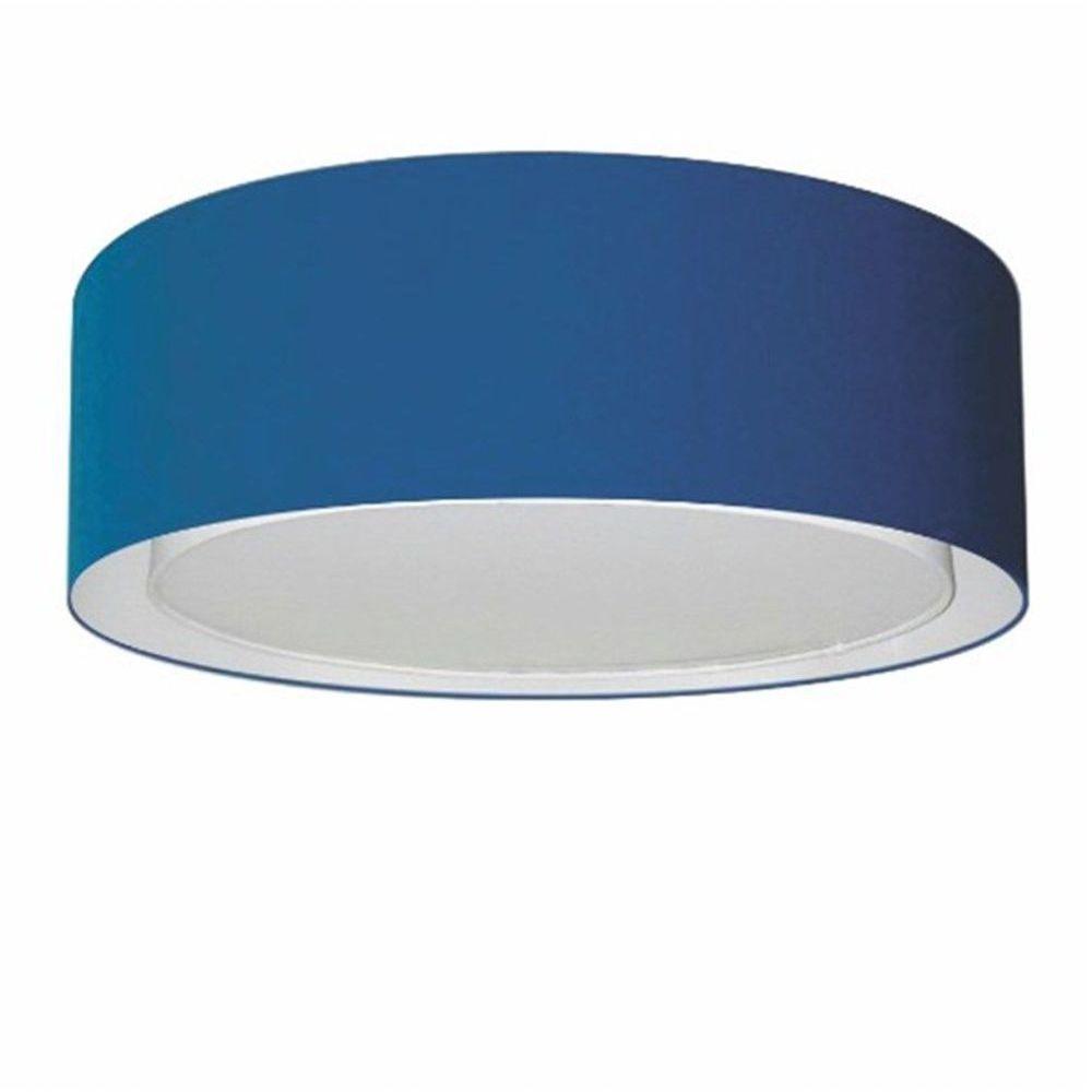 Plafon Cilíndrico Duplo Vivare Md-3038 Cúpula Em Tecido 80x30cm - Bivolt Azul-marinho 127/220v - 1
