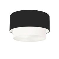 Plafon Duplo Cilíndrico Vivare Md-3045 Cúpula Em Tecido 40x35cm - Bivolt Preto-branco 127/220v - 1