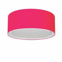 Plafon Cilíndrico Duplo Vivare Md-3036 Cúpula Em Tecido 50x25cm - Bivolt Rosa-pink 127/220v - 1