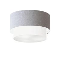 Plafon Duplo Cilíndrico Vivare Md-3045 Cúpula Em Tecido 40x35cm - Bivolt Rustico-cinza-branco 127/220v - 1