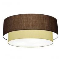 Plafon Duplo Cilíndrico Vivare Md-3024 Cúpula Em Tecido 60x50cm - Bivolt Café-algodão-crú - 3