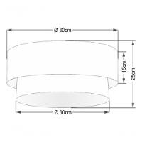 Plafon Duplo Cilíndrico Vivare Md-3021 Cúpula Em Tecido 80x60cm - Bivolt Preto-palha 127/220v - 4