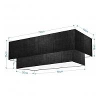 Plafon Duplo Retangular Vivare Md-3044 Cúpula Em Tecido 70x30cm X 60x25cm - Bivolt Preto 127/220v - 4