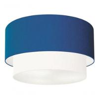 Plafon Duplo Cilíndrico Vivare Md-3045 Cúpula Tecido 40x35cm - Bivolt Azul-marinho-branco 127/220v - 4