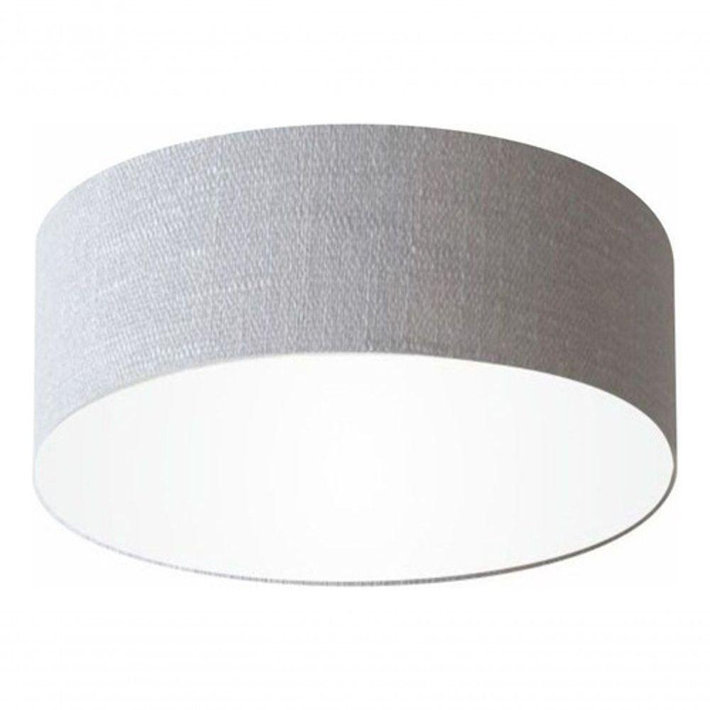 Plafon Cilíndrico Vivare Md-3047 Cúpula Em Tecido 45x15cm - Bivolt Rustico-cinza 127/220v - 3