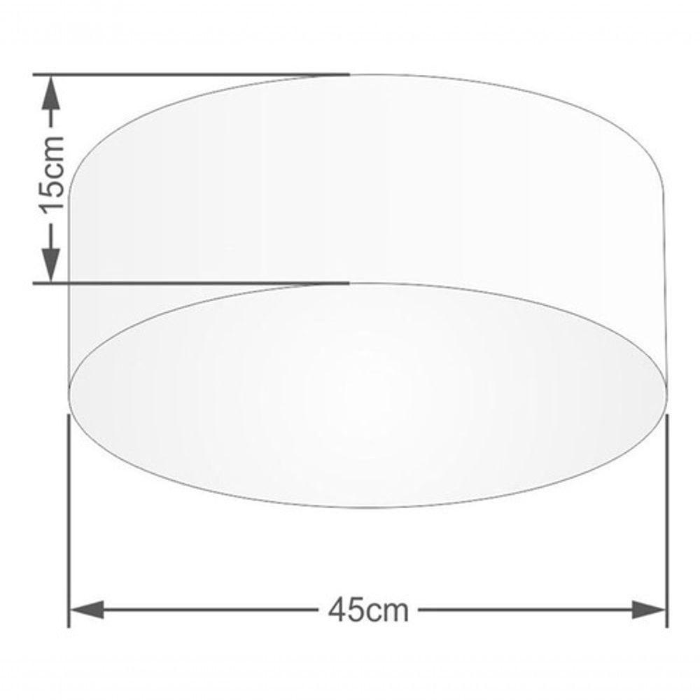 Plafon Cilíndrico Vivare Md-3047 Cúpula Em Tecido 45x15cm - Bivolt Rustico-cinza 127/220v - 4