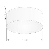 Plafon Cilíndrico Vivare Md-3047 Cúpula Em Tecido 45x15cm - Bivolt Rustico-cinza 127/220v - 2