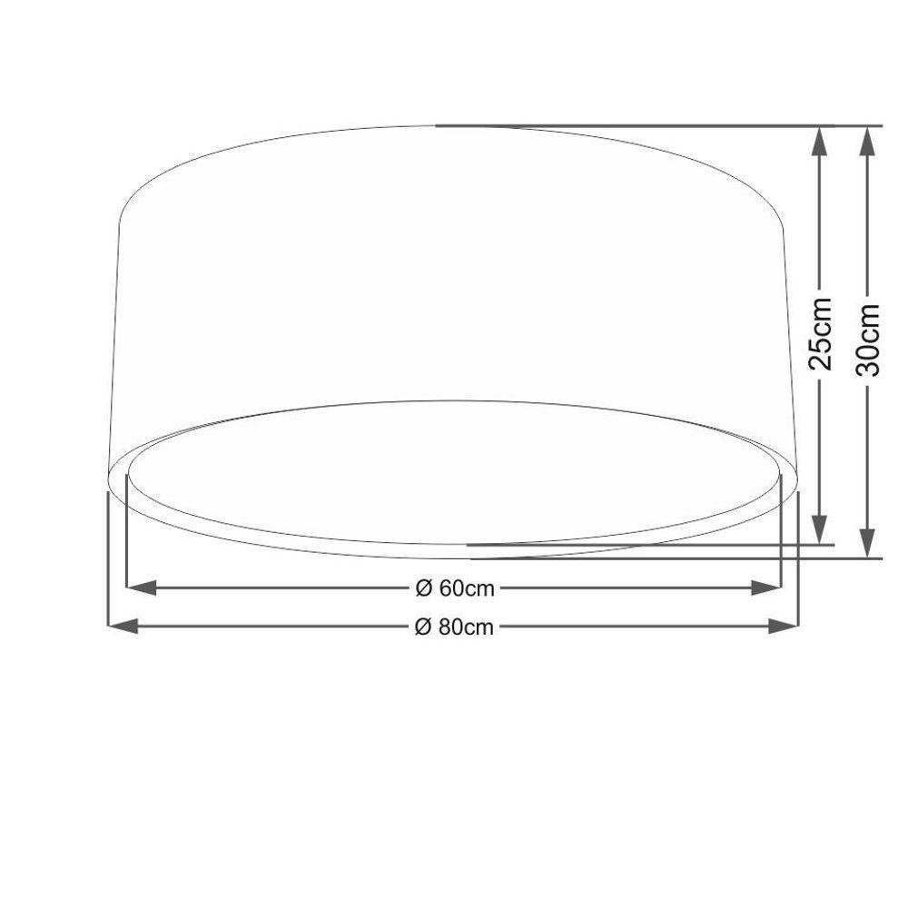 Plafon Cilíndrico Duplo Vivare Md-3038 Cúpula Em Tecido 80x30cm - Bivolt Rosa-pink 127/220v - 2