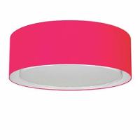 Plafon Cilíndrico Duplo Vivare Md-3038 Cúpula Em Tecido 80x30cm - Bivolt Rosa-pink 127/220v - 1