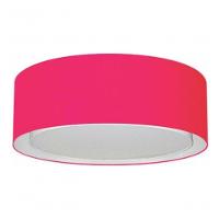 Plafon Cilíndrico Duplo Vivare Md-3038 Cúpula Em Tecido 80x30cm - Bivolt Rosa-pink 127/220v - 3
