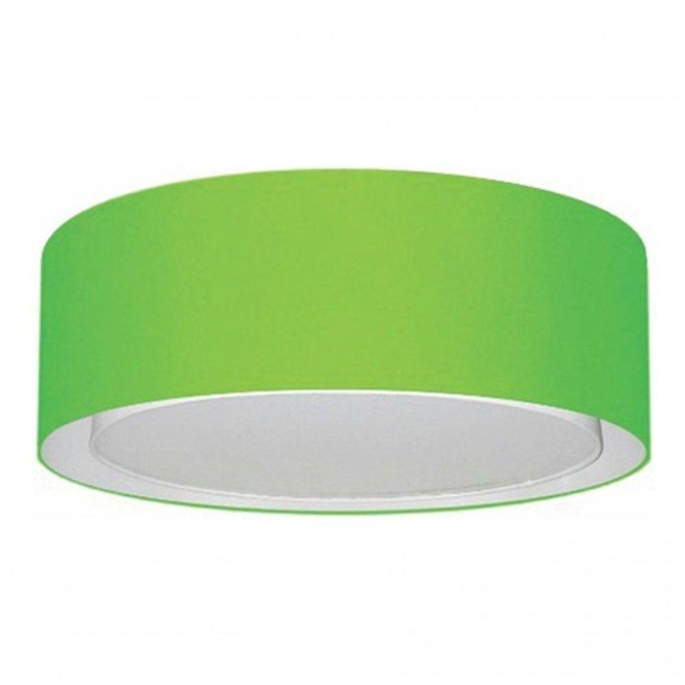 Plafon Cilíndrico Duplo Vivare Md-3038 Cúpula Em Tecido 80x30cm - Bivolt Verde-limão 127/220v - 3