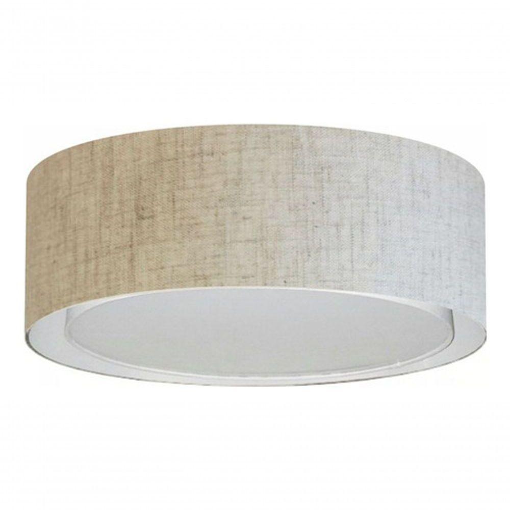 Plafon Cilíndrico Duplo Vivare Md-3038 Cúpula Em Tecido 80x30cm - Bivolt Rustico-bege 127/220v - 3