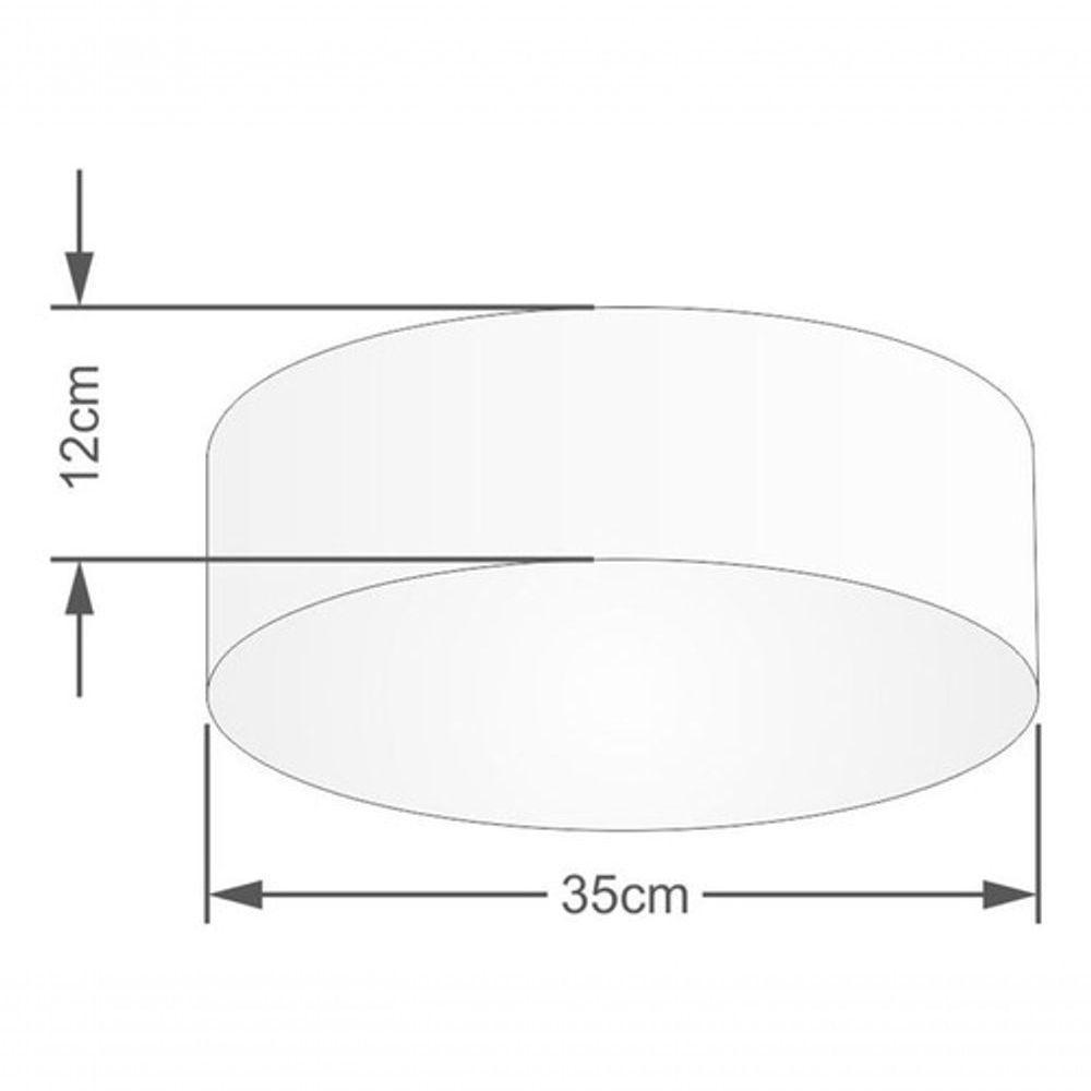 Plafon Cilíndrico Vivare Md-3046 Cúpula Em Tecido 35x12cm - Bivolt Amarelo 127/220v - 4