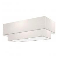 Plafon Duplo Retangular Vivare Md-3044 Cúpula Em Tecido 70x30cm X 60x25cm - Bivolt Branco-branco 127/220v - 3