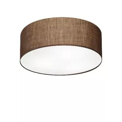 Plafon Cilíndrico Vivare Md-3046 Cúpula Em Tecido 35x12cm - Bivolt Café 127/220v