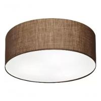 Plafon Cilíndrico Vivare Md-3046 Cúpula Em Tecido 35x12cm - Bivolt Café 127/220v - 3