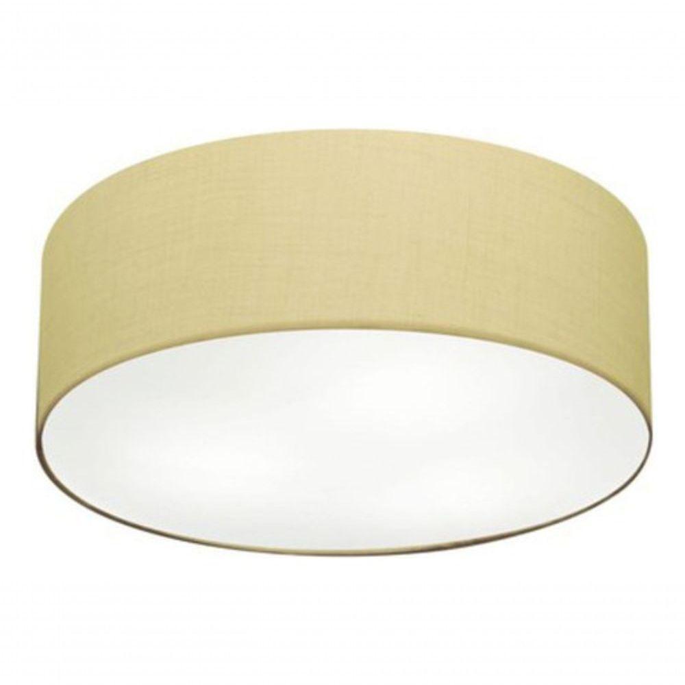 Plafon Cilíndrico Vivare Md-3049 Cúpula Em Tecido 70x15cm - Bivolt Algodão-crú 127/220v - 3