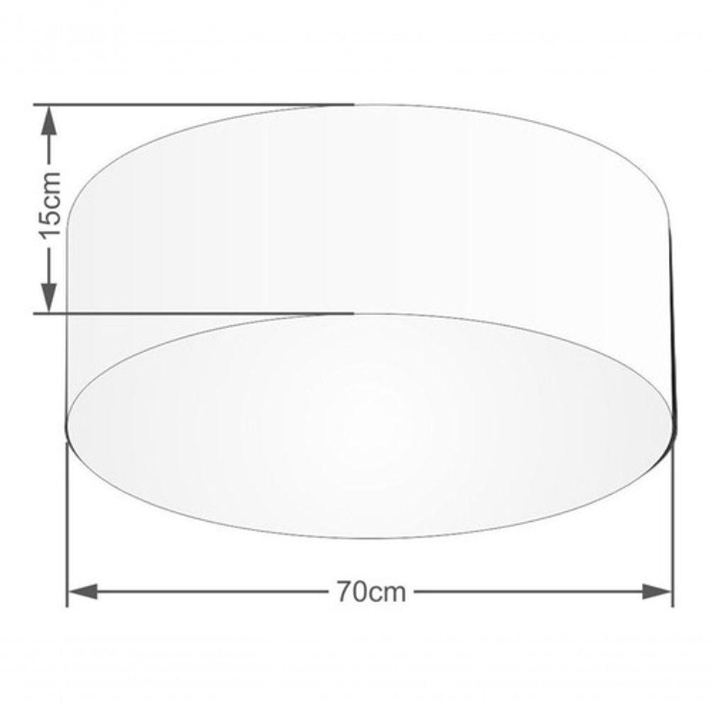 Plafon Cilíndrico Vivare Md-3049 Cúpula Em Tecido 70x15cm - Bivolt Algodão-crú 127/220v - 4