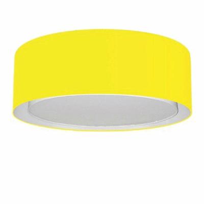 Plafon Cilíndrico Duplo Vivare Md-3037 Cúpula Em Tecido 60x25cm - Bivolt Amarelo 127/220v