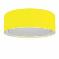 Plafon Cilíndrico Duplo Vivare Md-3037 Cúpula Em Tecido 60x25cm - Bivolt Amarelo 127/220v - 1