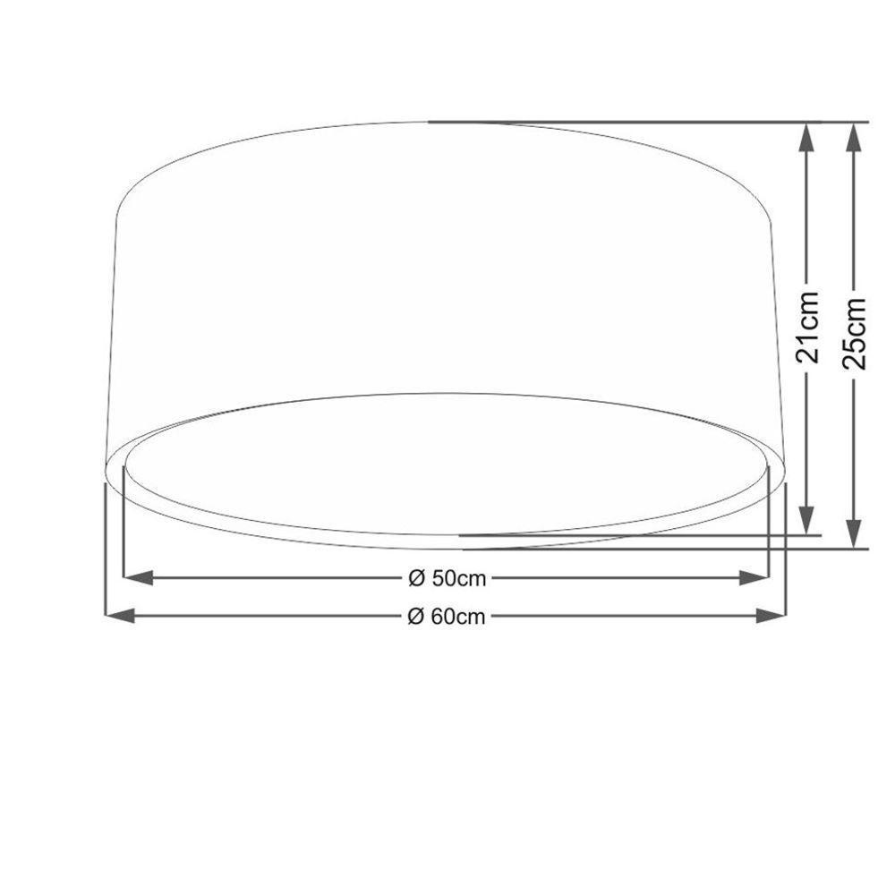 Plafon Cilíndrico Duplo Vivare Md-3037 Cúpula Em Tecido 60x25cm - Bivolt Rosa-pink 127/220v - 2