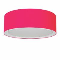 Plafon Cilíndrico Duplo Vivare Md-3037 Cúpula Em Tecido 60x25cm - Bivolt Rosa-pink 127/220v - 1