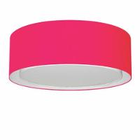 Plafon Cilíndrico Duplo Vivare Md-3037 Cúpula Em Tecido 60x25cm - Bivolt Rosa-pink 127/220v - 3
