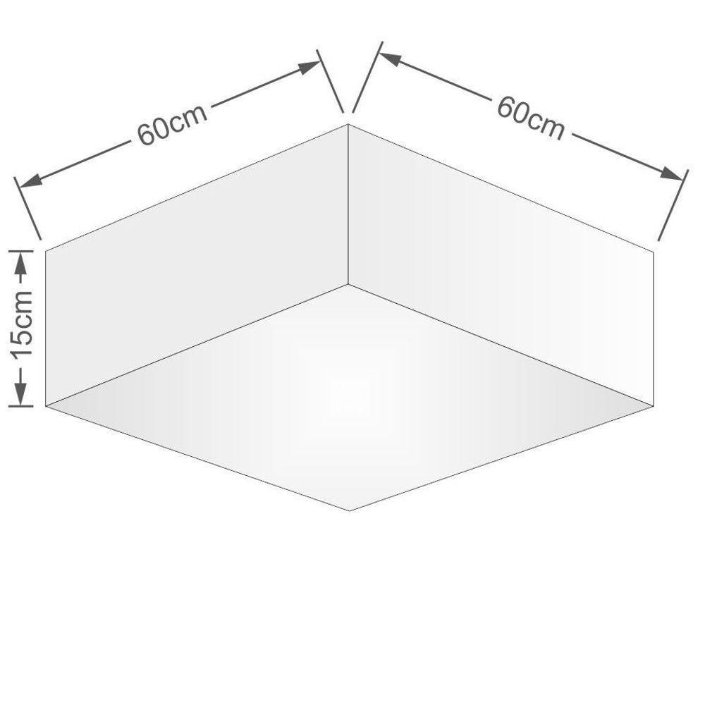 Plafon Quadrado Vivare Md-3052 Cúpula Em Tecido 15/60x60cm - Bivolt Rustico-bege 127/220v - 2