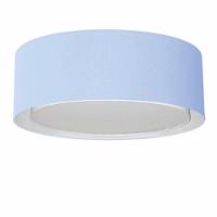 Plafon Cilíndrico Duplo Vivare Md-3037 Cúpula Em Tecido 60x25cm - Bivolt Azul-bebê 127/220v - 2