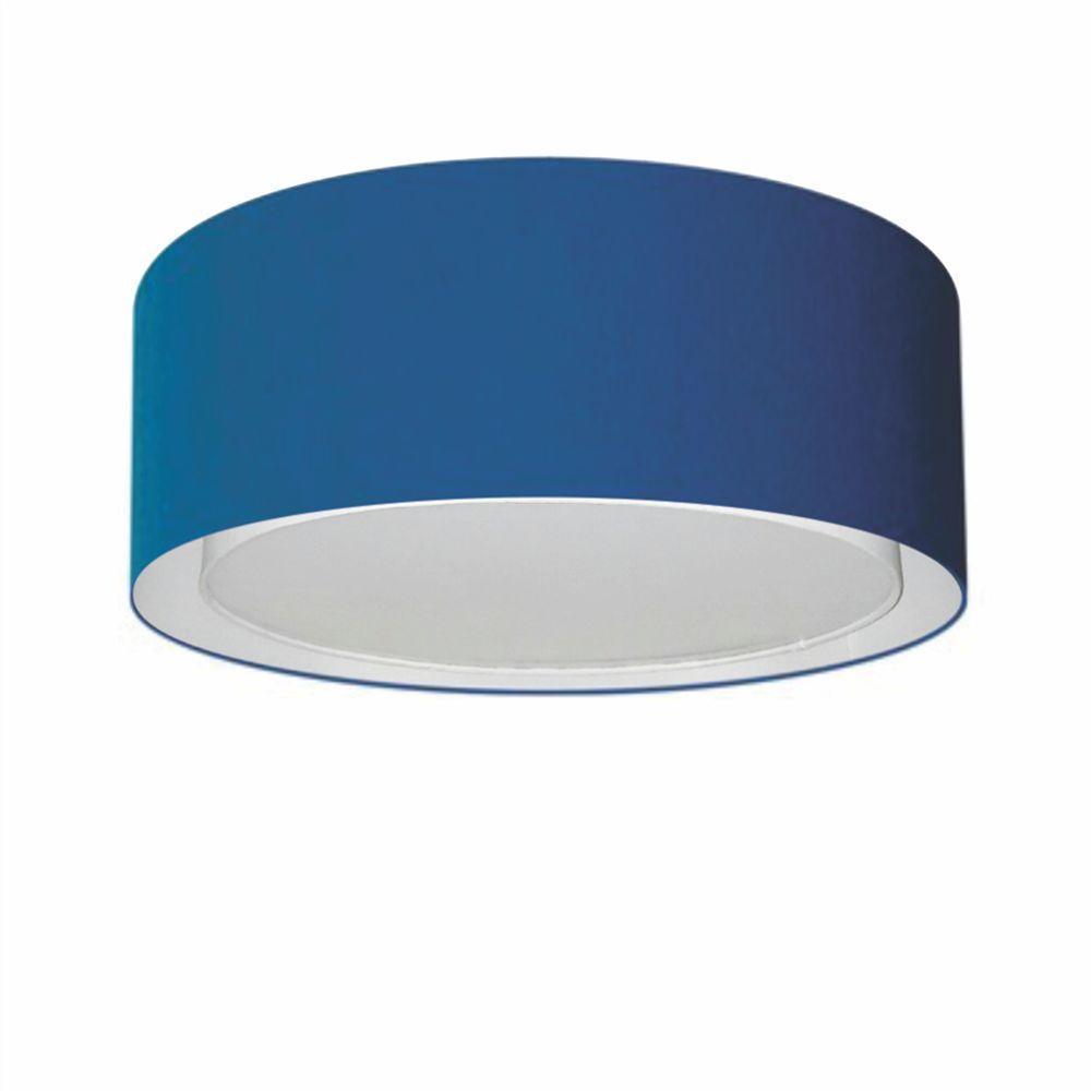 Plafon Cilíndrico Duplo Vivare Md-3036 Cúpula Em Tecido 50x25cm - Bivolt Azul-marinho 127/220v - 1