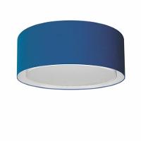 Plafon Cilíndrico Duplo Vivare Md-3036 Cúpula Em Tecido 50x25cm - Bivolt Azul-marinho 127/220v - 3
