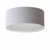 Plafon Cilíndrico Duplo Vivare Md-3036 Cúpula Em Tecido 50x25cm - Bivolt Rustico-cinza 127/220v - 1