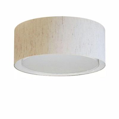Plafon Cilíndrico Duplo Vivare Md-3036 Cúpula Em Tecido 50x25cm - Bivolt Linho Bege 127/220v