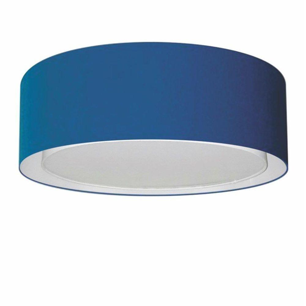 Plafon Cilíndrico Duplo Vivare Md-3037 Cúpula Em Tecido 60x25cm - Bivolt Azul-marinho 127/220v - 2