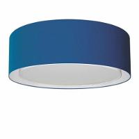 Plafon Cilíndrico Duplo Vivare Md-3037 Cúpula Em Tecido 60x25cm - Bivolt Azul-marinho 127/220v - 1