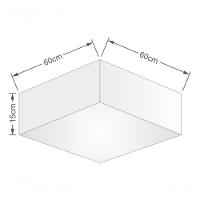 Plafon Quadrado Vivare Md-3052 Cúpula Em Tecido 15/60x60cm - Bivolt Linho Bege 127/220v - 4