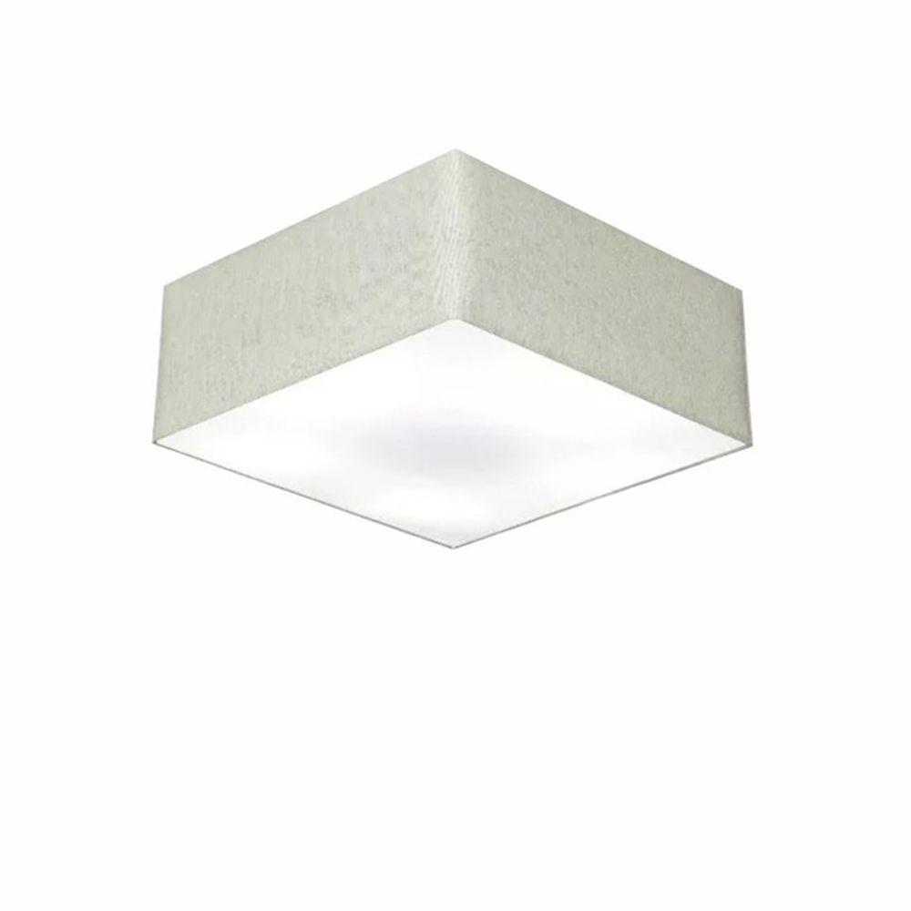 Plafon Quadrado Vivare Md-3050 Cúpula Em Tecido 12/40x40cm - Bivolt Rustico-cinza 127/220v - 3